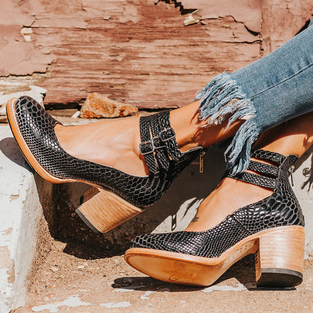 Sienna | Triple-Buckle Leather Heel