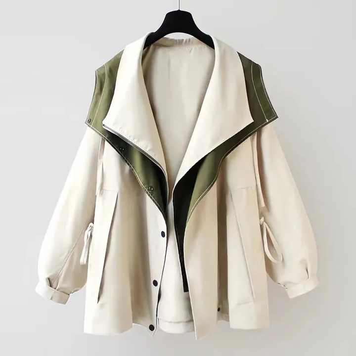 Laluna | Modern Two-Tone Trench Coat