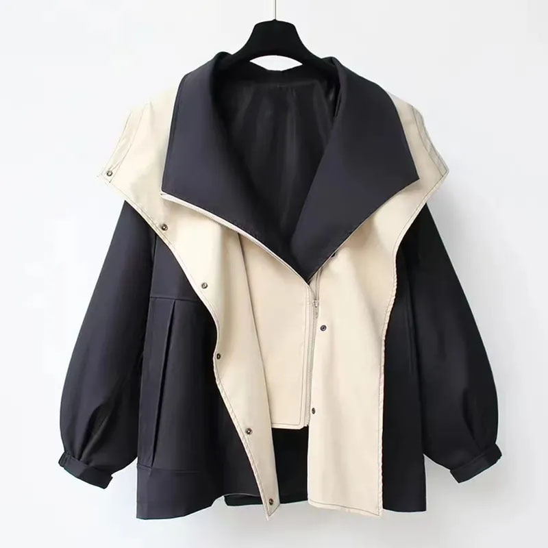 Laluna | Modern Two-Tone Trench Coat