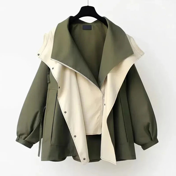 Laluna | Modern Two-Tone Trench Coat