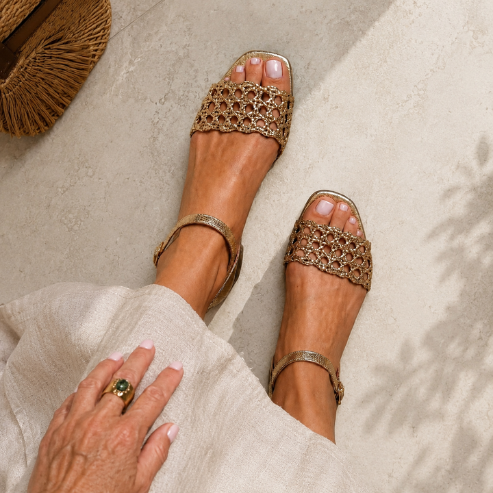 Aurora | Golden Sandals Summer Enchantment